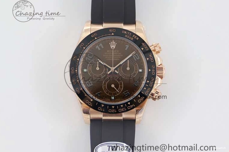 Steel 116515 Best RG Oysterflex A7750 904L Dial Edition Daytona Strap 1:1 on TWF Brown Roman 0419